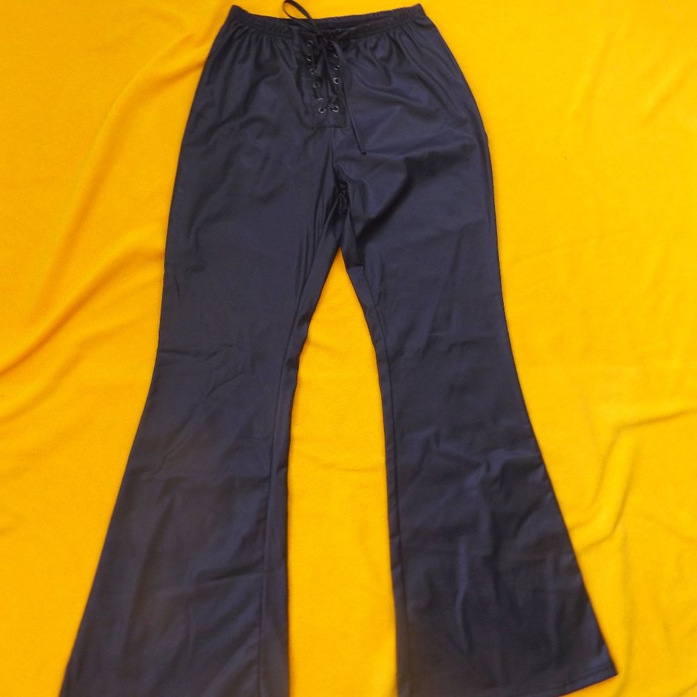 NWOT Vegan Leather Flares